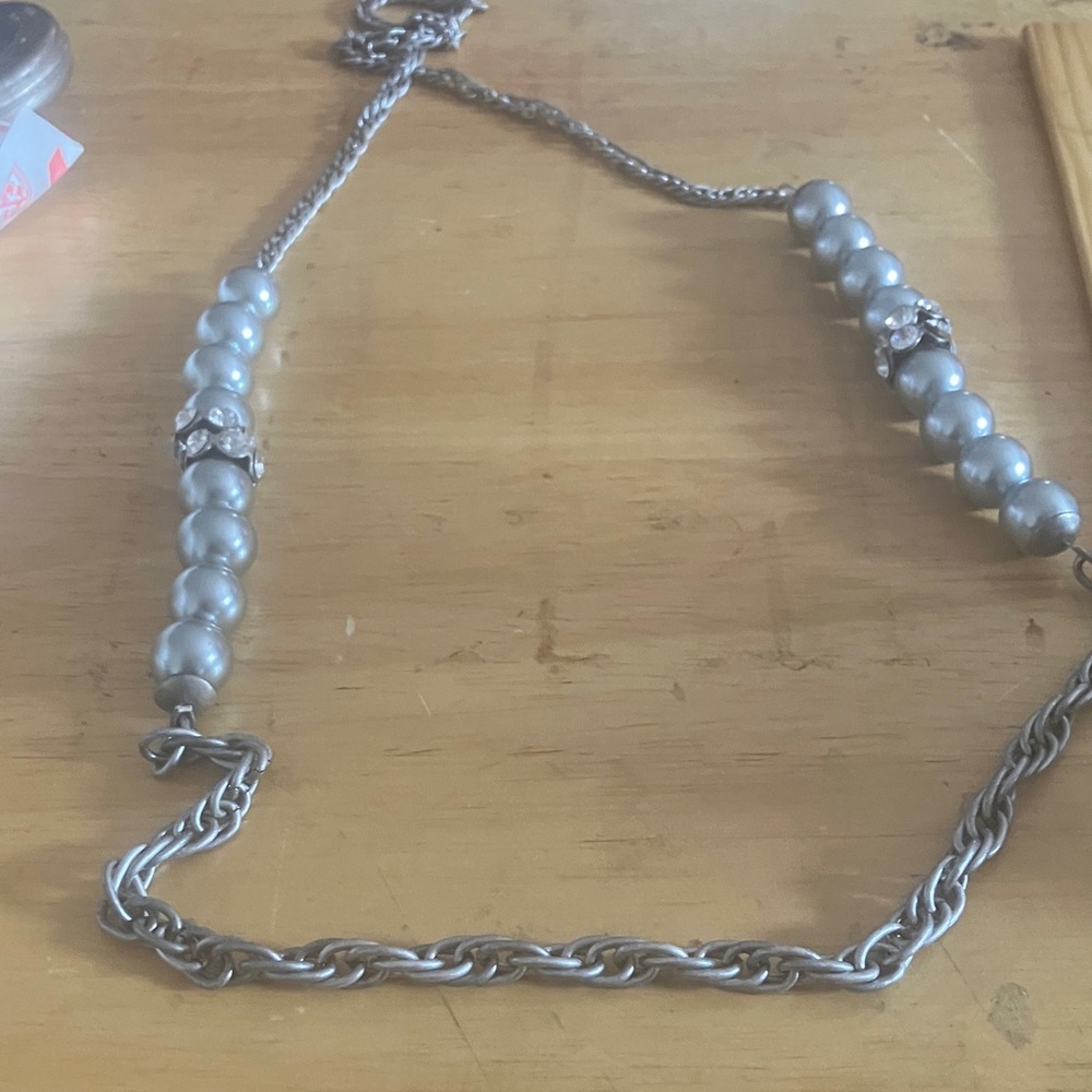 Elegant Silver Bead  Necklace